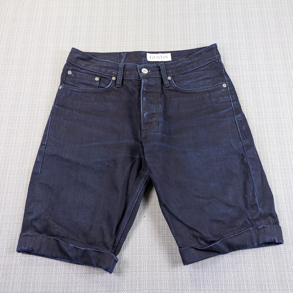 Gustin Men's Flat Front Shorts - Dark Indigo Blue